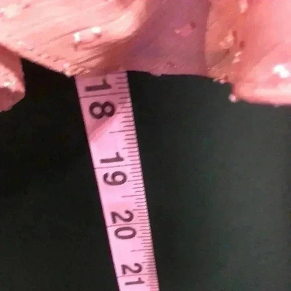 Leche Peplum Pin Dot,long sleeve,ruffle v-neck,bell sleeve,lined,light rose - Picture 7 of 9